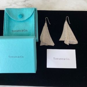 Fabulous Tiffany & Co. Elsa Peretti silver mesh earrings.